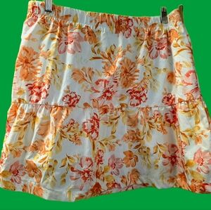 "Hippie Rose" Floral Tiered Skirt – Size XL - Like-New